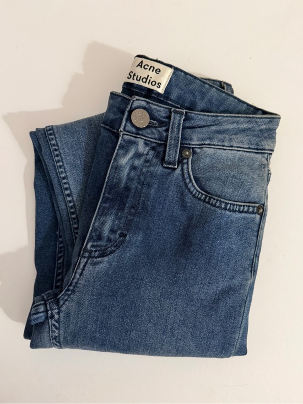 Acne Studios Skinny Jeans in Mid Blue Wash